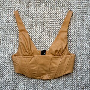 Zara Faux Leather Corset Top